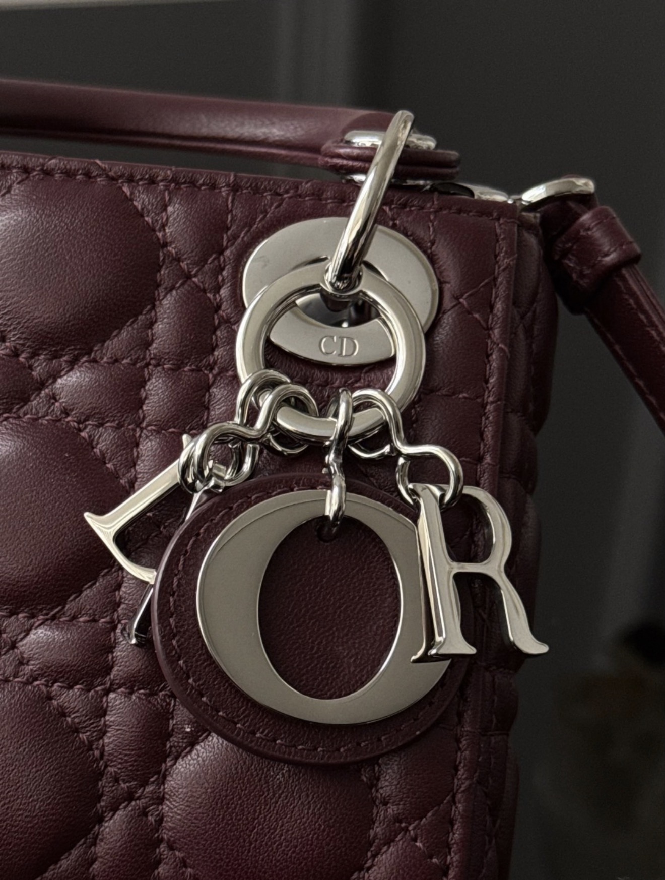Lady Dior - Micro Burgundy — صورة 2 من 9